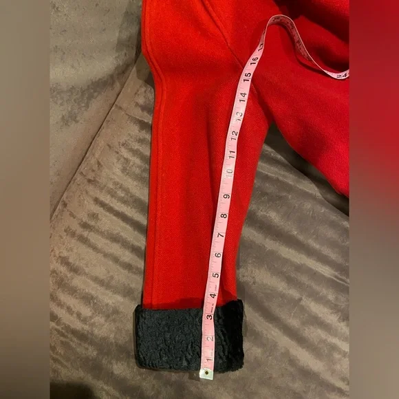 Hannah Vintage Red Pure Virgin Wool Overcoat Coat Black Trim Fits Medium & Large - Picture 5 of 7